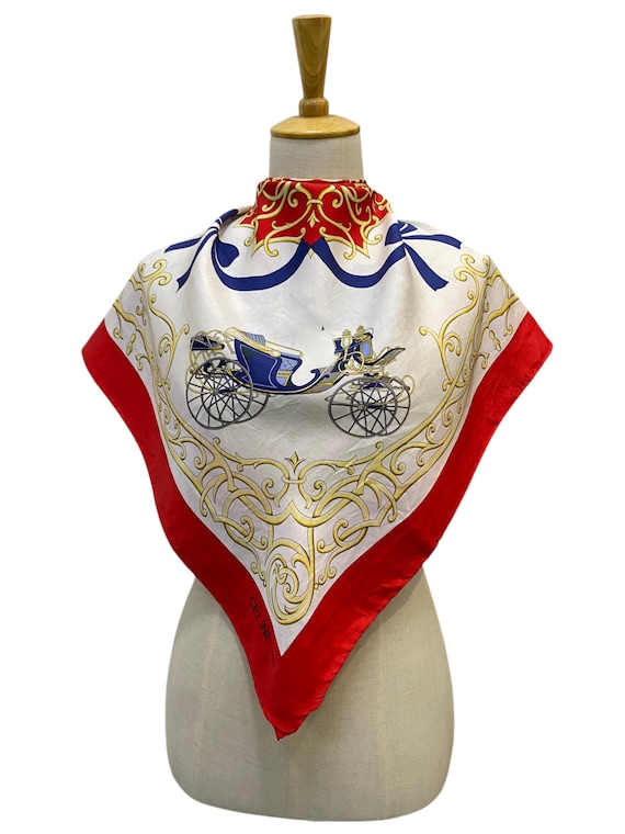 Vintage Celine Silk Scarf, Twill Silk Scarf, Vintage Silk Muffler, Vintage Neck Scarf, Vintage Neck Accessories, Vintage Silk Scarf