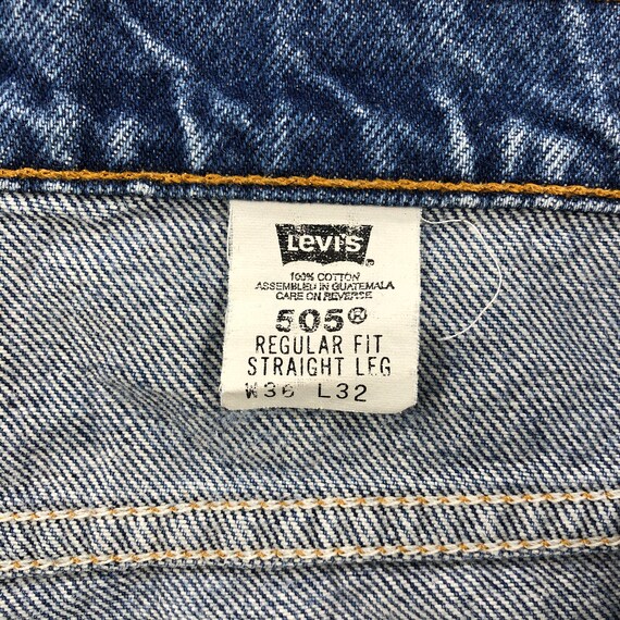 90s Vintage Blue Wash Levis 505 Jeans 35x31, Levi… - image 9