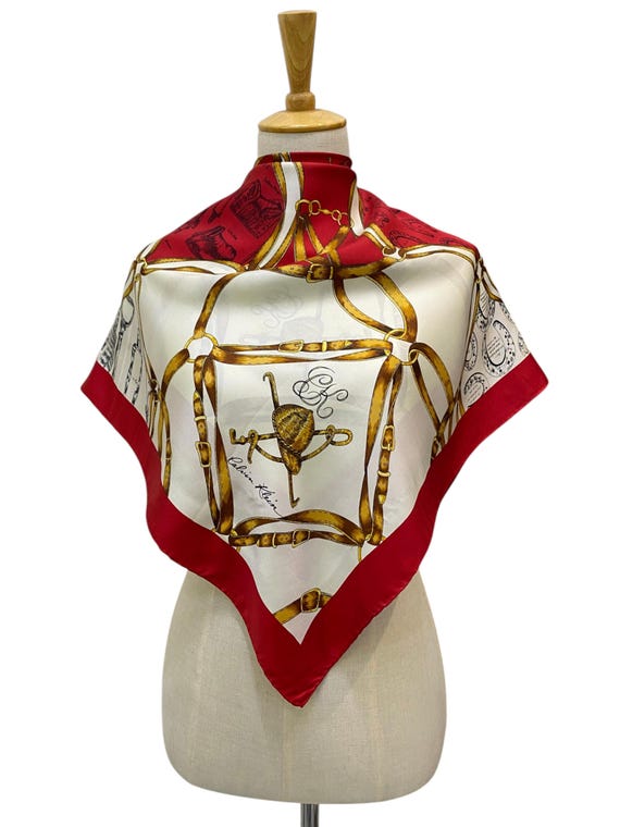Vintage Calvin Klein Silk Scarf, Twill Silk Scarf, Vintage Silk Muffler, Vintage Neck Scarf, Vintage Neck Accessories, Vintage Silk Scarf