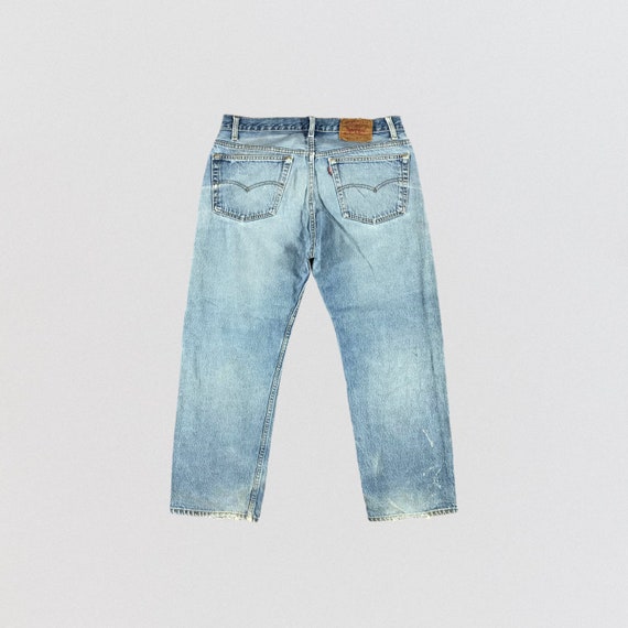 90s Vintage Blue Wash Levis 501 Jeans 37x26, Levi… - image 2
