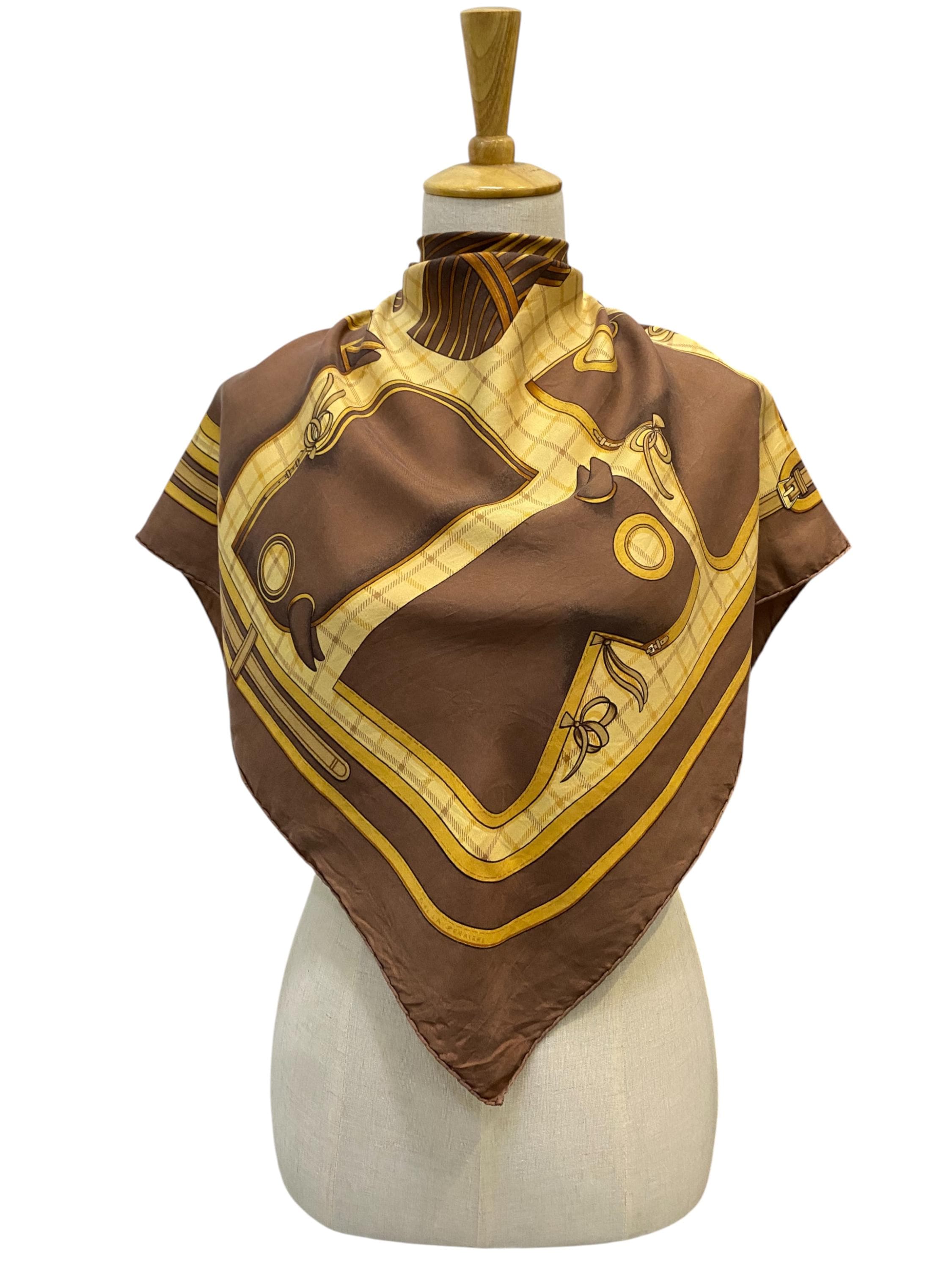 Vintage Hermes Camalis Silk Scarf Hermes Muffler 34x34 Hermes Silk