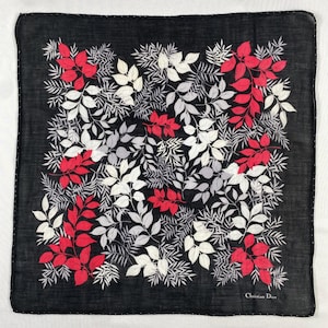 Vintage Christian Dior Handkerchief Retro Cotton Handkerchief Colorful Vintage Hanky Vintage Floral Handkerchief Headscarf Bandana