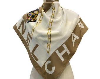 ヴィンテージシルクスカーフ、シャネルヴィンテージシルクスカーフ33 x