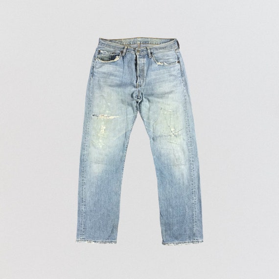 Buy 90s Vintage Light Wash Levis 501 Jeans 34x32, Levis High Waist 