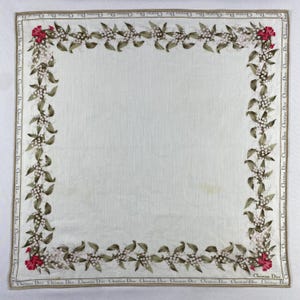 Vintage Christian Dior Handkerchief Retro Cotton Handkerchief Colorful Vintage Hanky Vintage Floral Handkerchief Headscarf Bandana