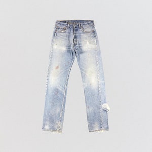 Vintage 90s Dirty Ripped Levis 501 Jeans 30x33, Levis High Waist 