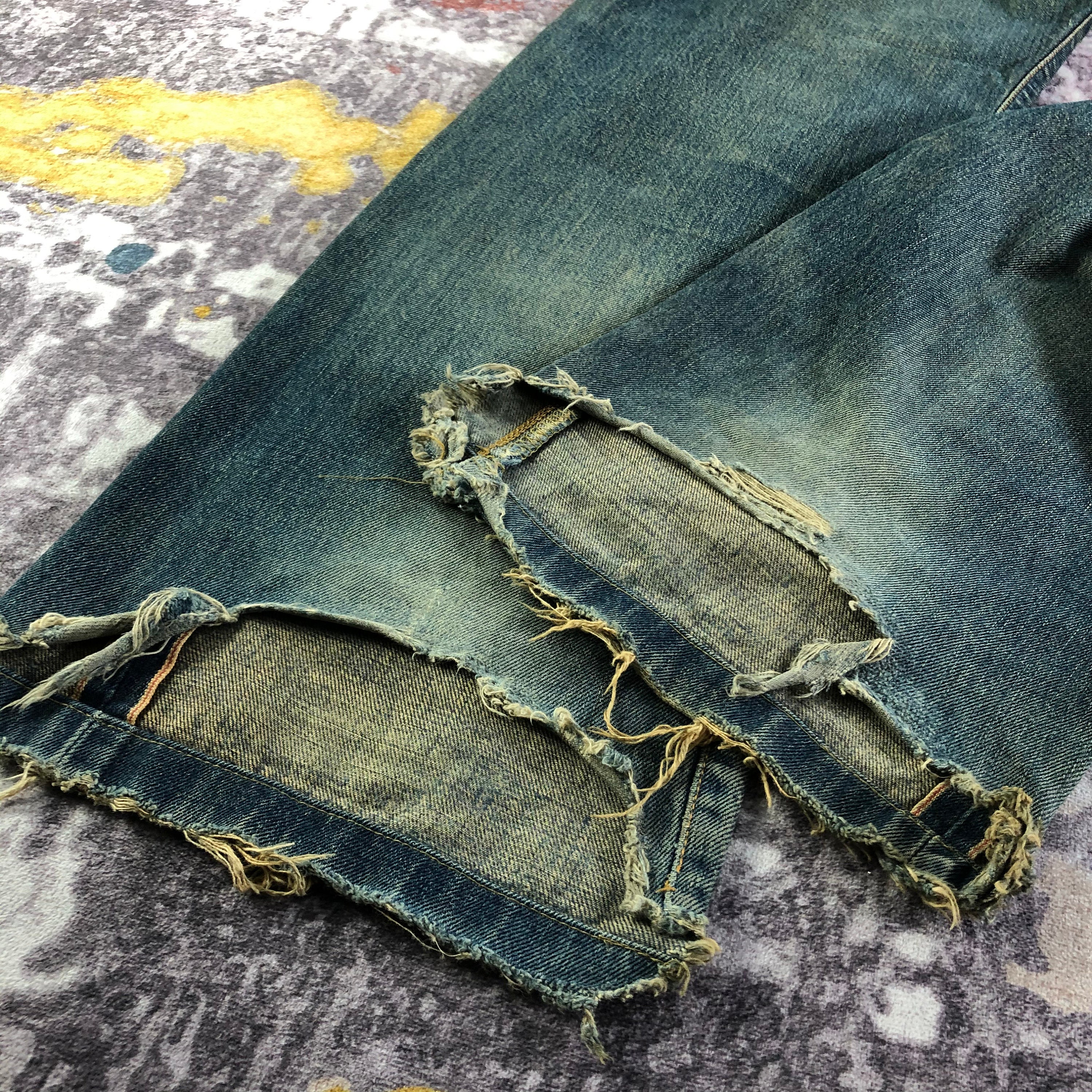 Vintage Distress Edwin 505X Selvedge Jeans 33x31, Vintage Vintage Distress Edwin 505X Selvedge Jeans 33x31, Vintage