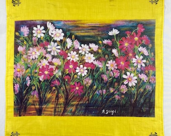 Vintage Handkerchief Retro Cotton Handkerchief Colorful Vintage Hanky Vintage Floral Handkerchief Headscarf Bandana