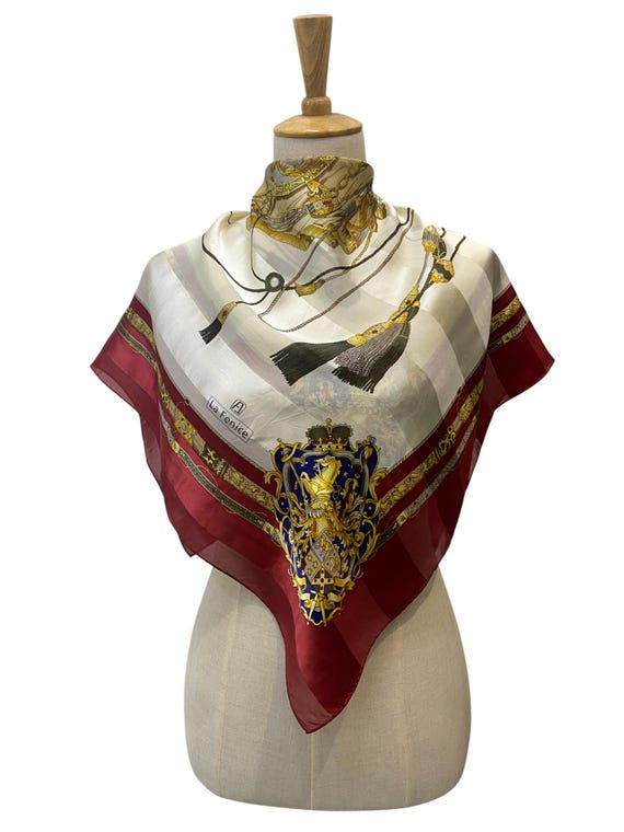 Vintage Silk Scarf, Twill Silk Scarf, Vintage Silk Muffler