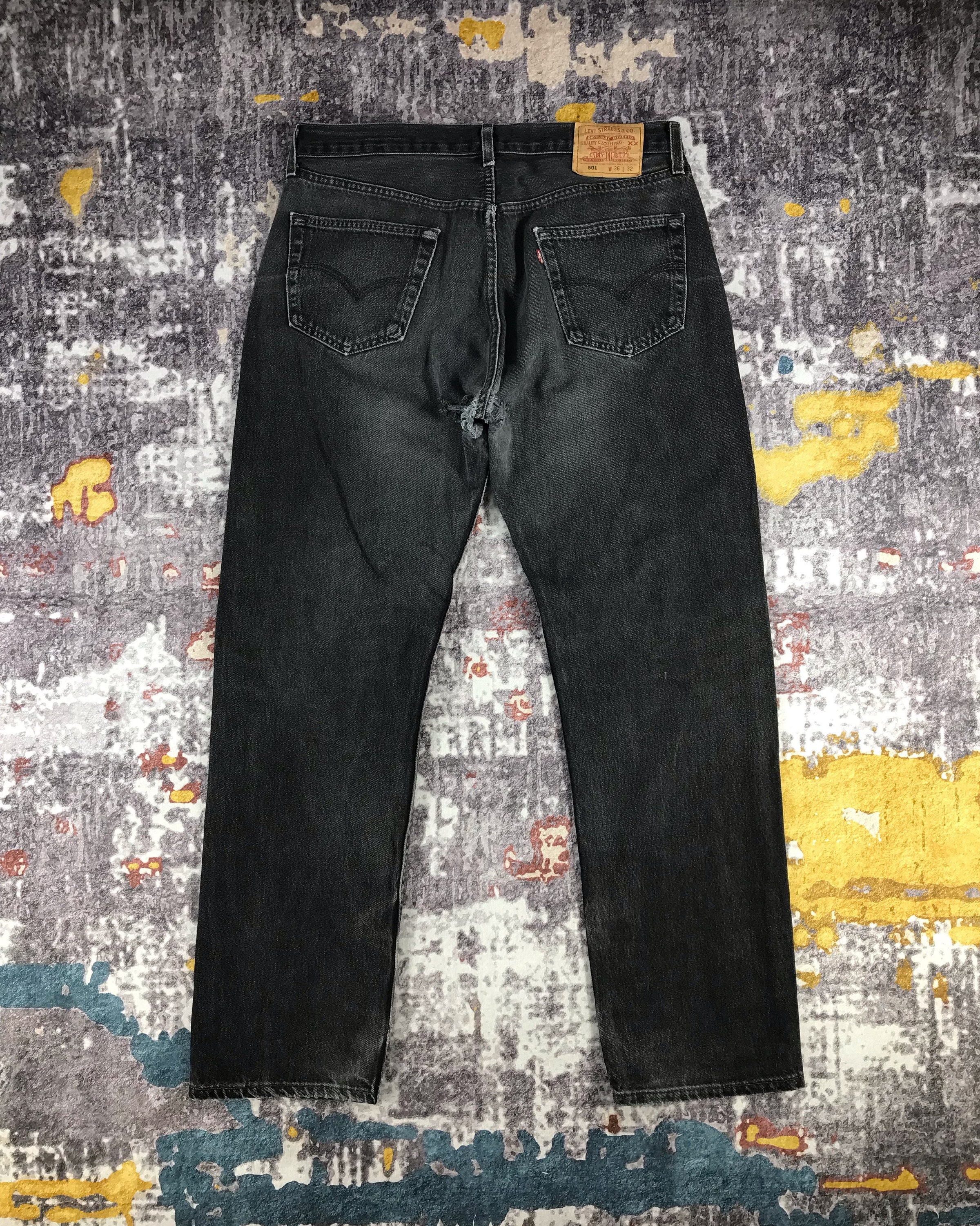 Vintage Levis 501 Ripped Jeans 36x31levis High Waist Vintage - Etsy