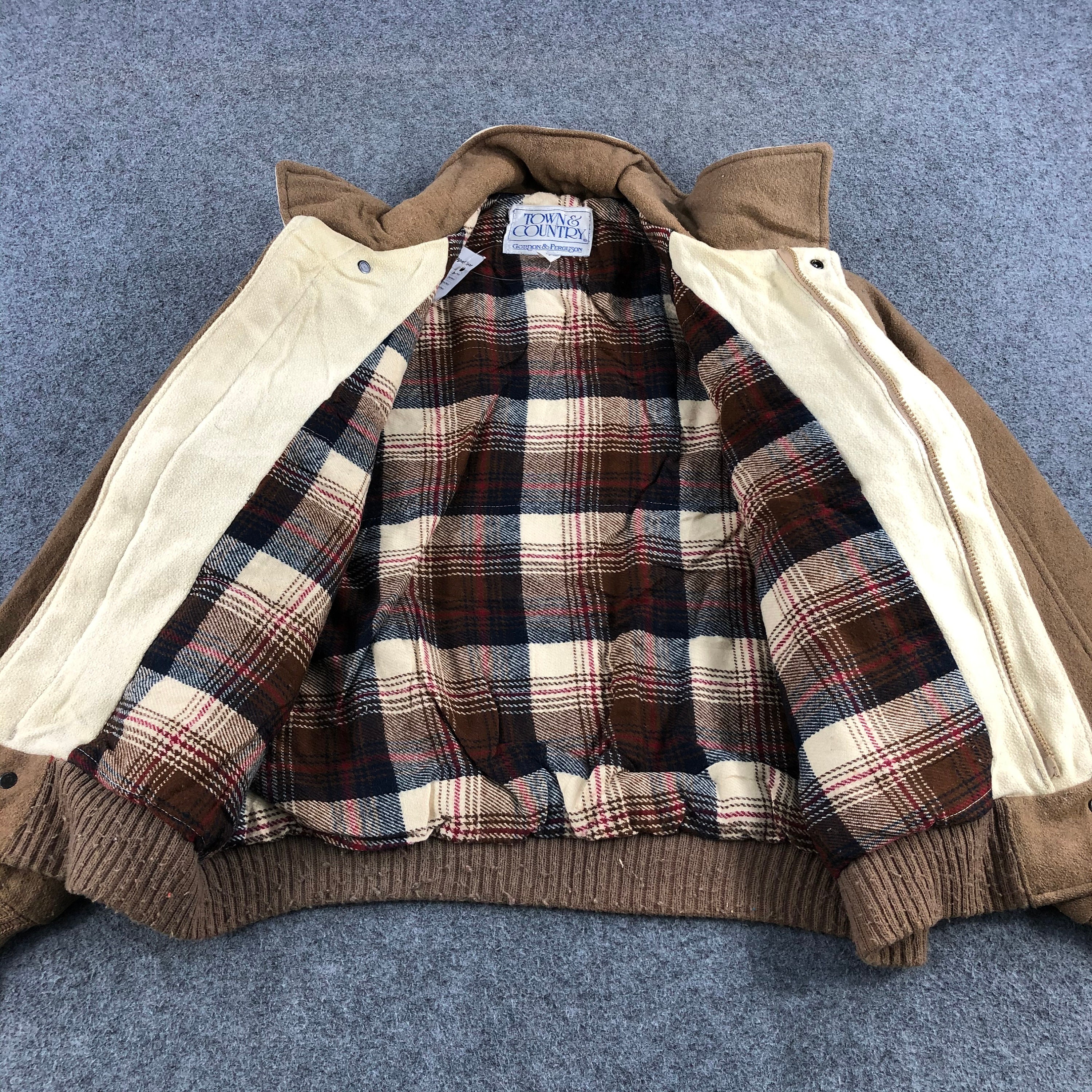 Vintage Town & Country Harrington Wool Jacket Medium Size