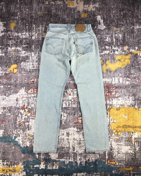 Vintage 90s Distress Levis 501 Jeans 28x30 Levis High Waist - Etsy
