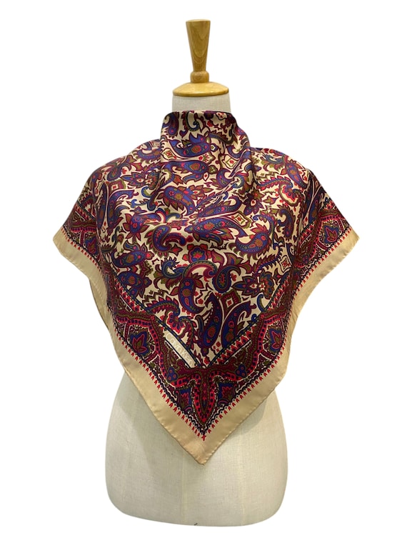 Vintage Calvin Klein Silk Scarf, Twill Silk Scarf, Vintage Silk Muffler, Vintage Neck Scarf, Vintage Neck Accessories, Vintage Silk Scarf