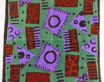 Vintage Kansai Handkerchief Retro Cotton Handkerchief Colorful Vintage Hanky Vintage Floral Handkerchief Headscarf Bandana