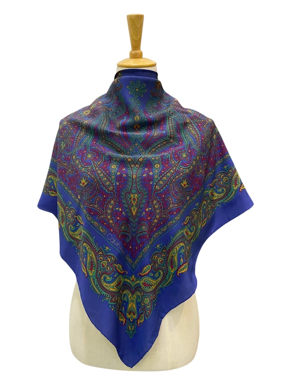 Vintage Calvin Klein Silk Scarf, Twill Silk Scarf, Vintage Silk Muffler, Vintage Neck Scarf, Vintage Neck Accessories, Vintage Silk Scarf