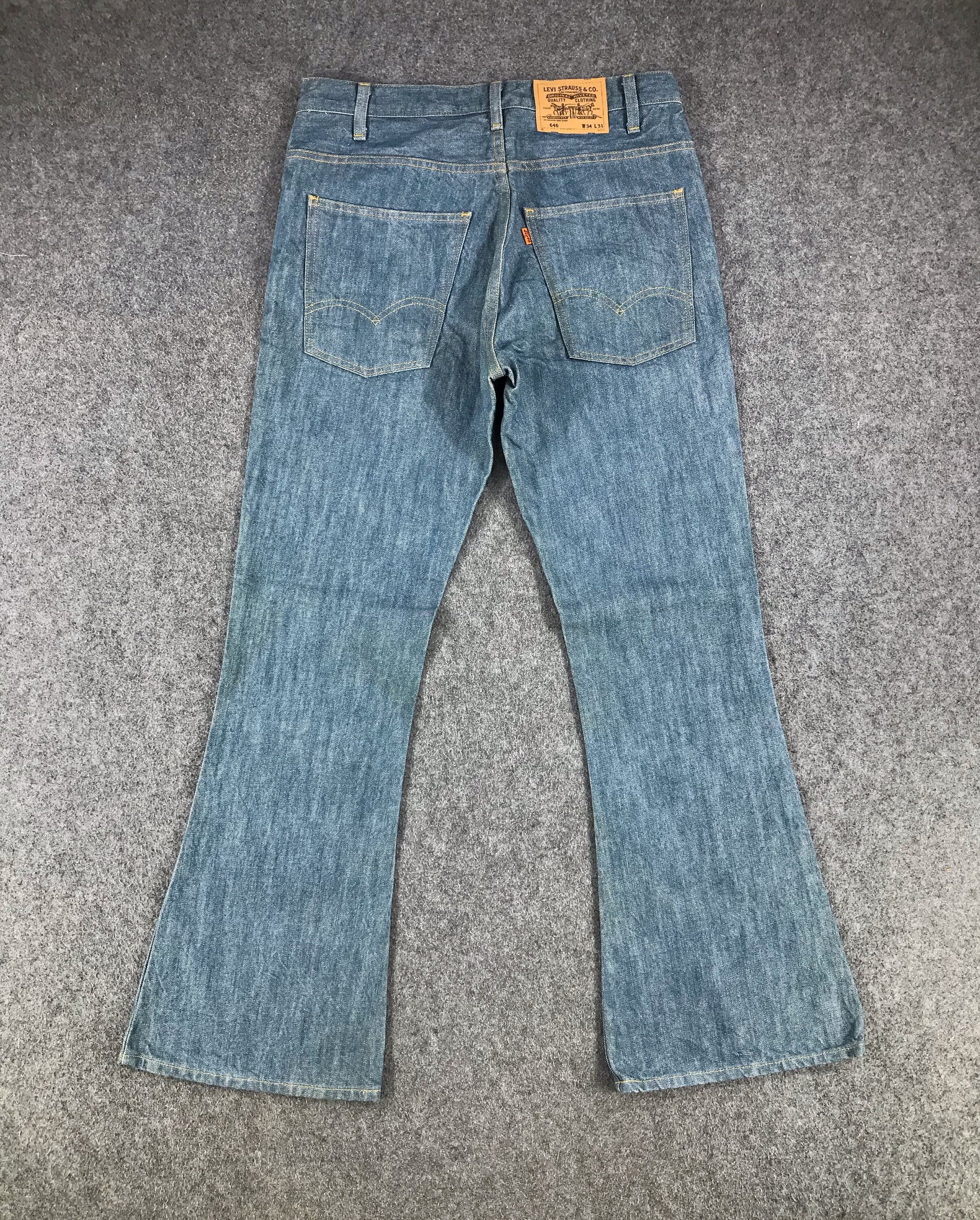 Vintage Levis 646 Orange Tab Flare Jeans 34x32 Levis Boot Cut