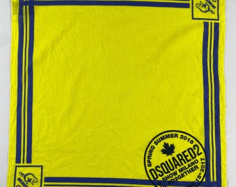 Vintage Dsquared2 Handkerchief Retro Cotton Handkerchief Colorful Vintage Hanky Vintage Floral Handkerchief Headscarf Bandana