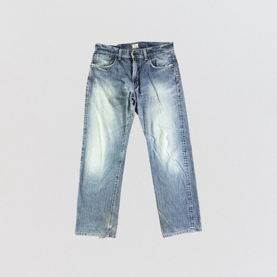 【AAKE】SIDE FOLD WASHING DENIM Vintage Blue Wash Edwin 505ZX Selvedge Jeans 36x32, Vintage