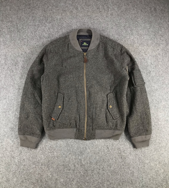 mm Minefelt Våbenstilstand Vintage Lacoste Wool Harrington Jacket Large Size Vintage - Etsy