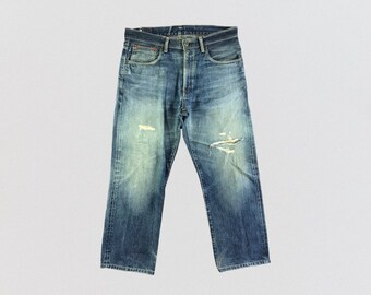◆2000Archives◆ 2000 VINTAGE WASHED DENIM DENIM 2A24HSPT05B Vintage Edwin 505ZX Selvedge Jeans 36x32, Vintage Edwin