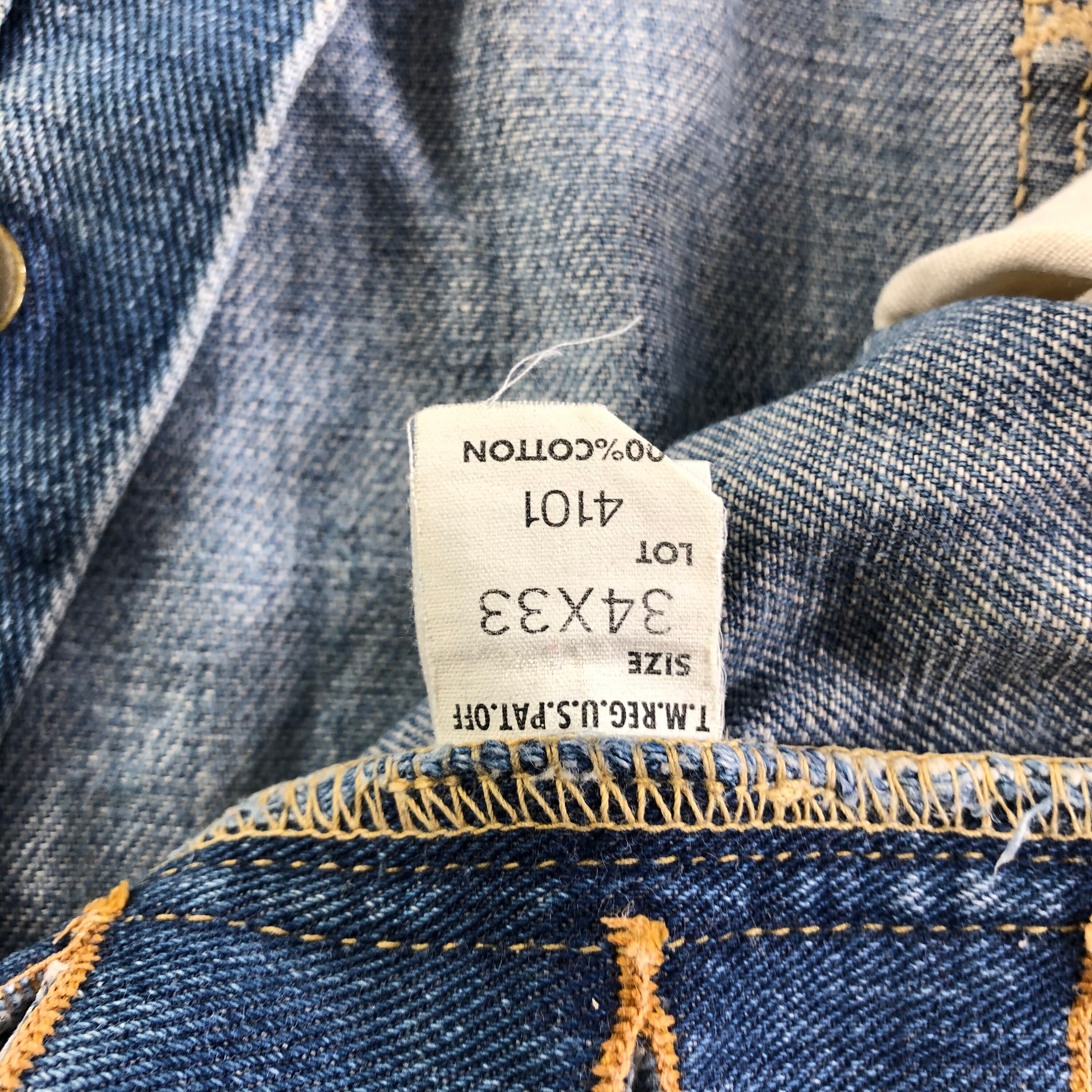 Vintage Blue Wash Lee Selvedge Jeans 33x28, Vintage Light Vintage Blue Wash Lee Selvedge Jeans 33x28, Vintage Light