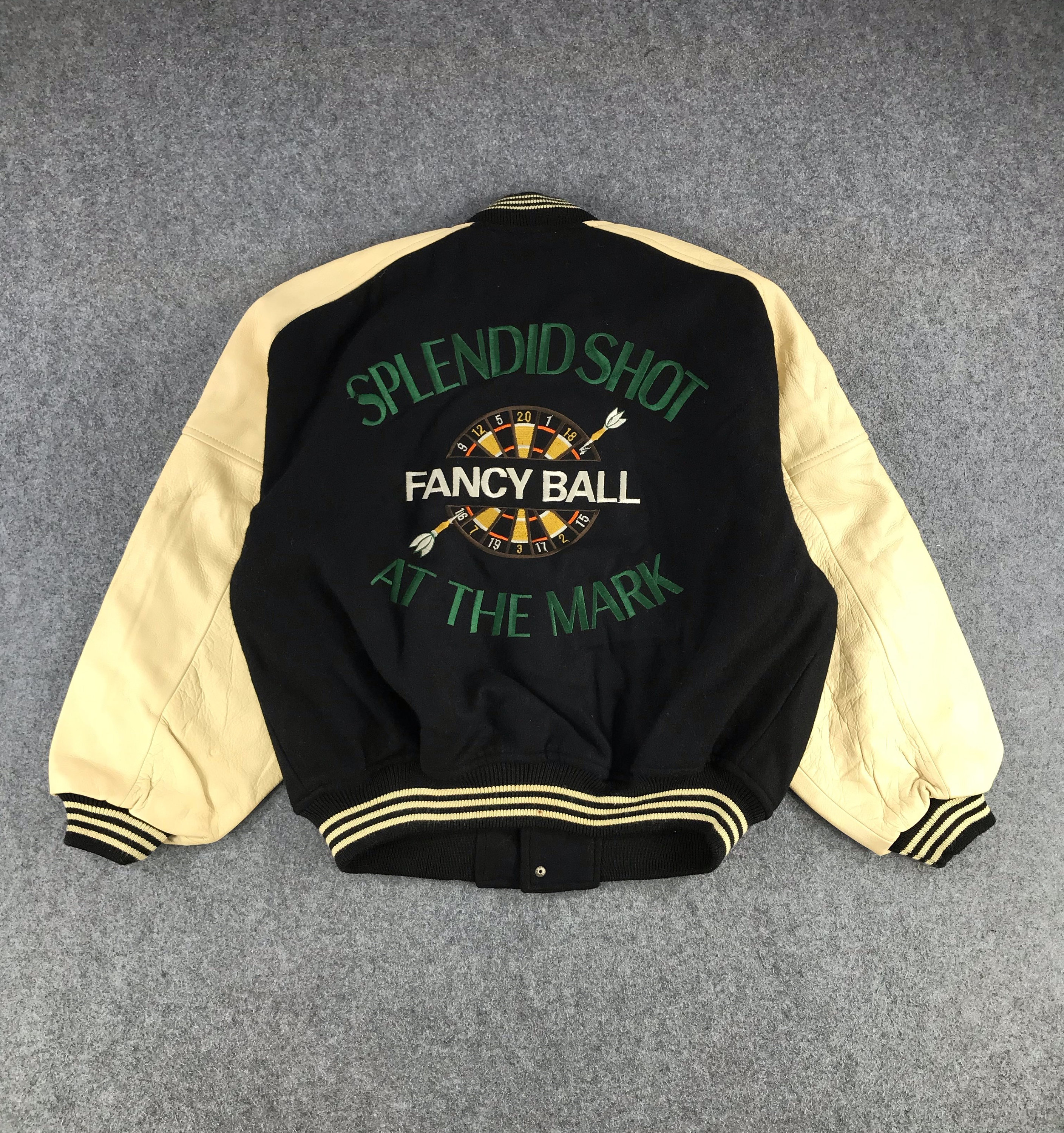 Vintage Splendid Shot Varsity Jacket Large Size Fancy Ball