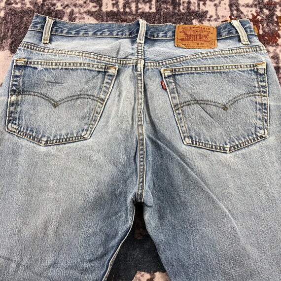 90s Vintage Blue Wash Levis 501 Jeans 37x26, Levi… - image 4