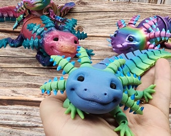 Cute v2 Articulated Axolotl - Regular/Detailed & 80+ Colors -  Flexible Sensory Toy