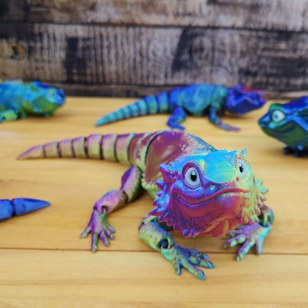 Articulating Bearded Dragon - Baby/Adult 80+ Colors -  3d printed Flexible Sensory Toy