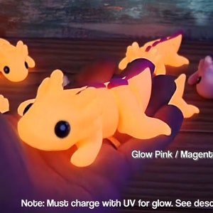 Glowmagic Baby Axolotl - Premium Cute Articulated Axolotl - Glow in the ...