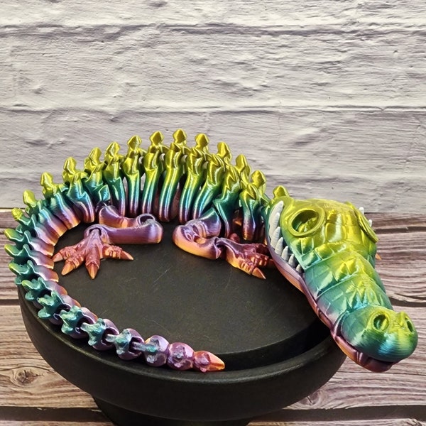Skeleton Crocodile Fidget -  3 sizes & lots of colors - Articulated Sensory Toy