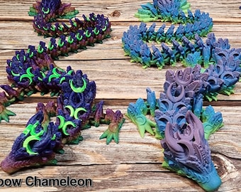 Magic Lunar Dragon - 3 sizes/2 styles & 60+ Colors -  Flexible Sensory Toy - TARIFF FREE