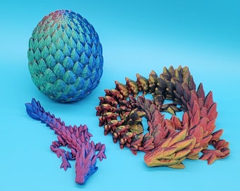 Articulated Gem Dragon - Egg Available - articulated 3d print - 5 sizes & 60+ Colors - TARIFF FREE