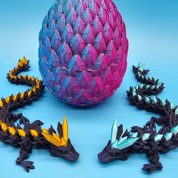 Premium Crystal Dragon - 3d printed Dragon w/ beautiful details - Great Color Combos - TARIFF FREE