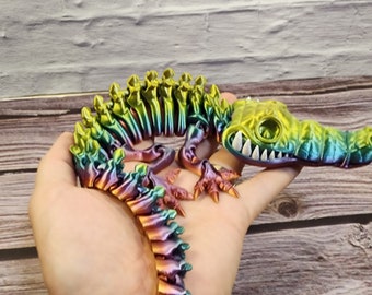 Skeleton Crocodile Fidget -  3 sizes & lots of colors - 3d printed articulated fidget - TARIFF FREE