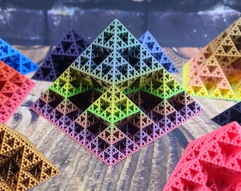 Fractal Pyramid HD - 7776 total pyramids - Choose size and from 50+ colors - Sierpinski Octahedron