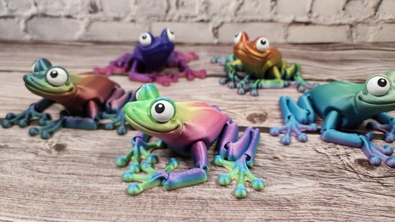 Magic Articulated Frog 5 Sizes & 60 Colors Flexible Fidget Sensory 3D  Printed Stress Toy 