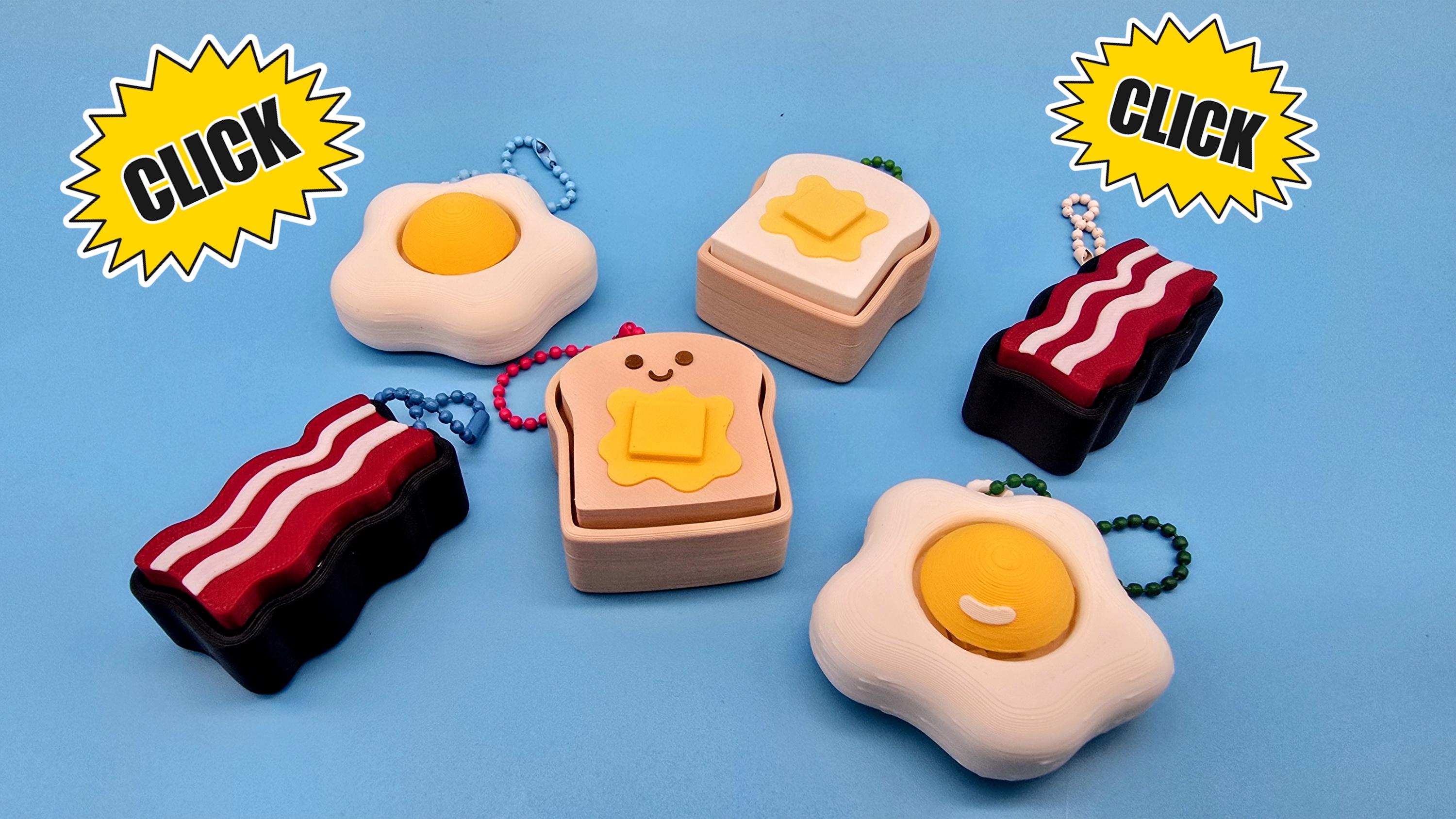 Morning Munchies Clicker Keychain | Satisfying Click | Sensory Fidget ...