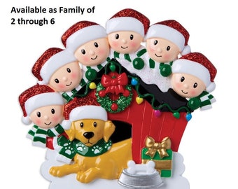 Family Gathering around the Doghouse - Personalize with 2-6 Names and the Dog!