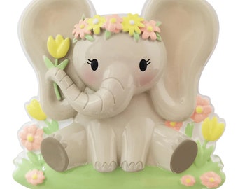 Elephant Girl! New Baby -Toddler -Child Ornament ! Personalize with Name !