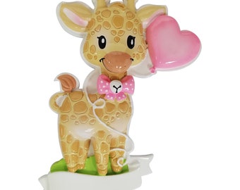 Giraffe Girl! New Baby -Toddler -Child Ornament ! Personalize with Name !