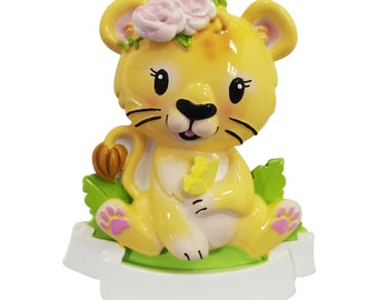 Lion Girl ! New Baby -Toddler -Child Ornament ! Personalize with Name and Year