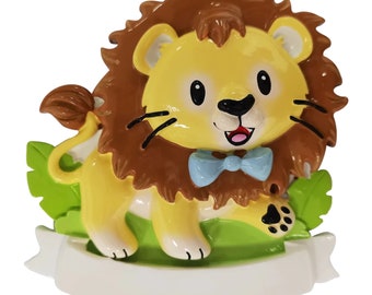 Lion Boy ! New Baby -Toddler -Child Ornament ! Personalize with Name and Year