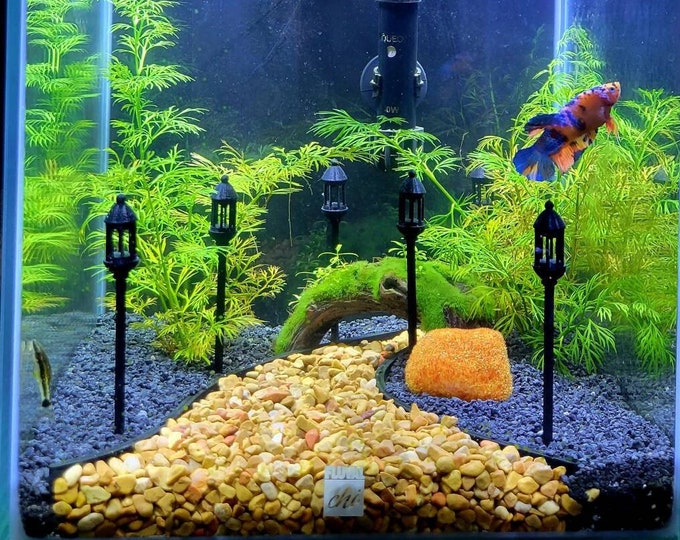 Visual Reference: Seescape Pathway Gravel Divider And Lamp Post Decor Kit