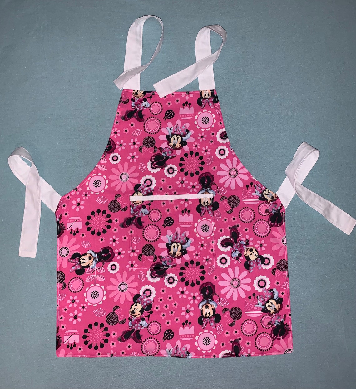 Delantal Sin Mangas De Minnie Mouse Para Niños 2-4 Años - PVC Impermeable, Cintas Laterales | Perfecto Para Pintar, Manualidades Y Evitar Manchas