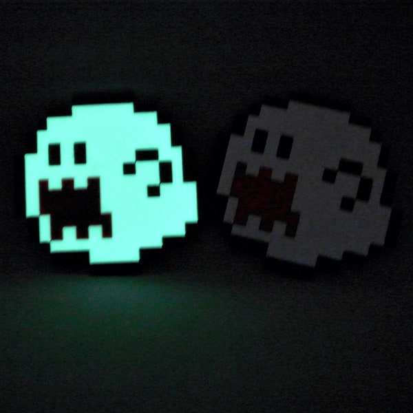 Super Mario Pixel Art Coaster "Glow-in-the-dark Neon Boo", 3D Printed Untersetzer Geschenke Home Decor