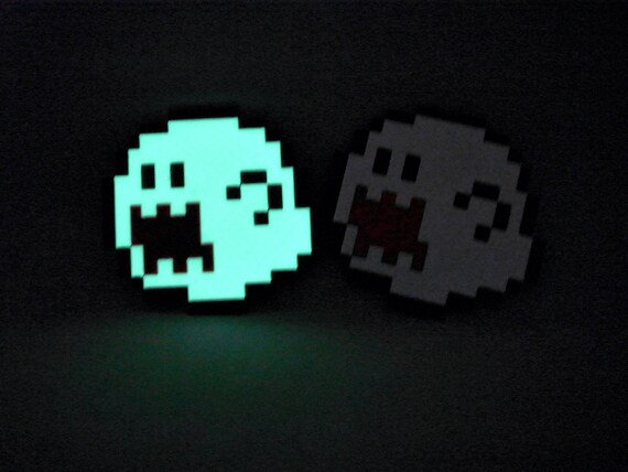 Super Mario Pixel Art Coaster "Glow-in-the-dark Neon Boo", 3D Printed Untersetzer Geschenke Home Decor