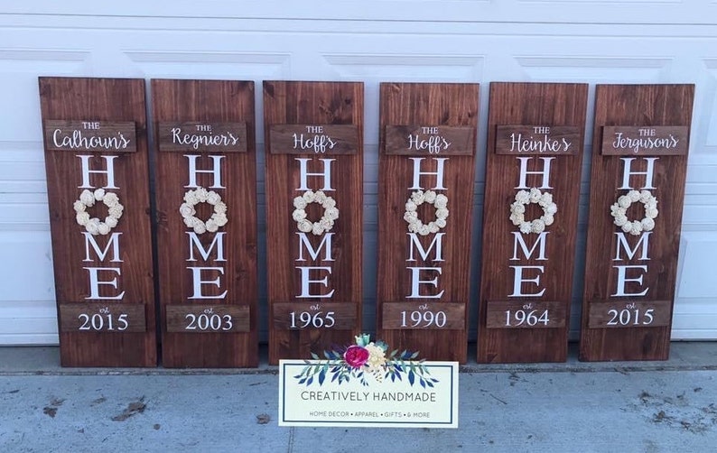 12 X 36 HOME Sign Last Name Est Sign Etsy