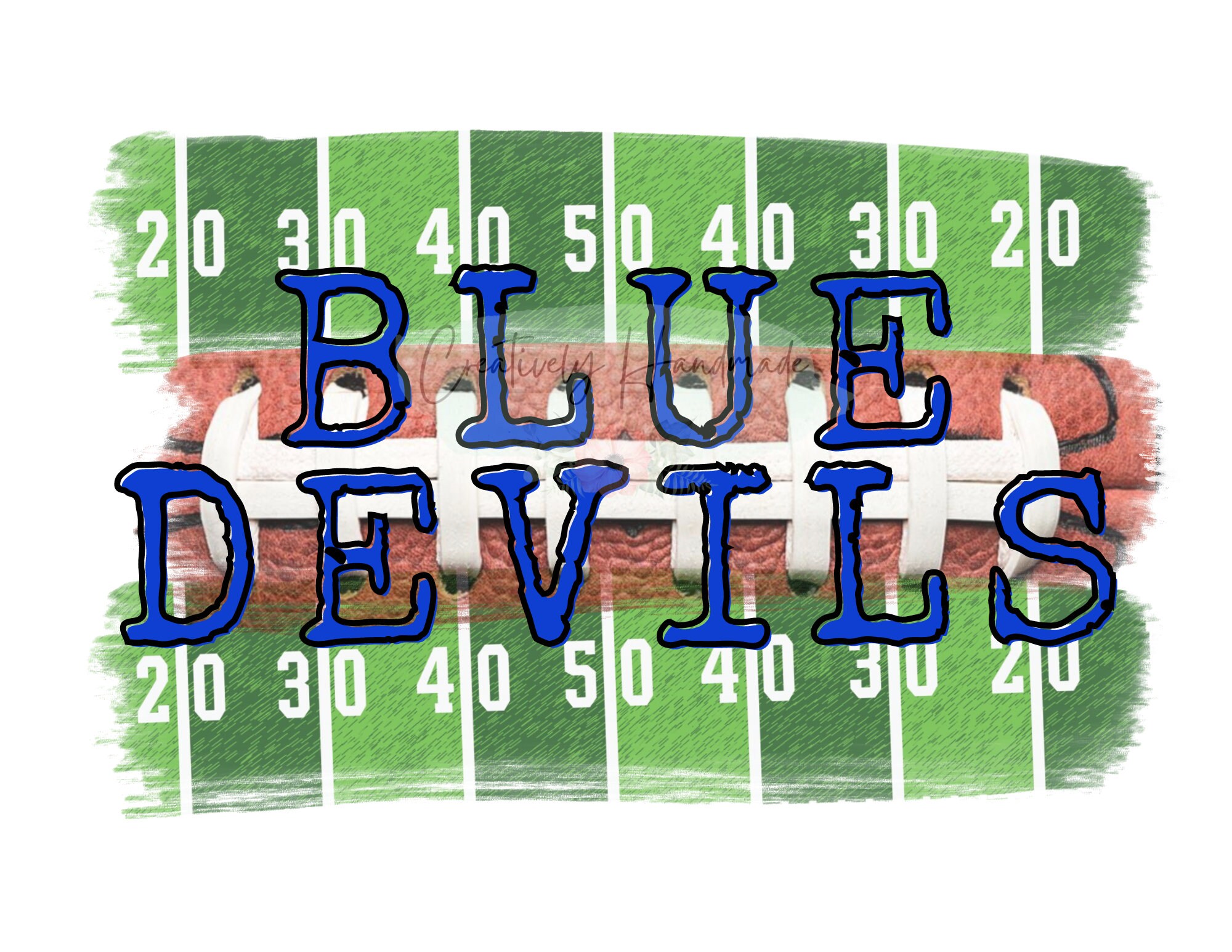 Love the Blue Devils Digital Design Football Blue Devils | Etsy