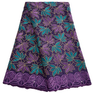 High-Quality African Nigerian Cotton Lace Fabric, Perfect for Sewing Elegant Women&#39;s Dresses. Tissus Jersey Material 5 Yards